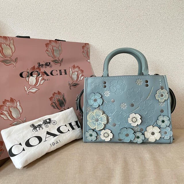 ゆう様専用⭐︎限定coachのクリスタルティーローズ2wayローグ25