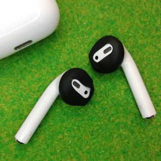 アップル(Apple)のAirPods イヤホンカバー(黒)(ヘッドフォン/イヤフォン)