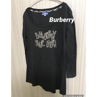 バーバリーブルーレーベル(BURBERRY BLUE LABEL)の【プリントロンT】Burberry（バーバリー）ブルーレーベル　ロンT 黒(カットソー(長袖/七分))