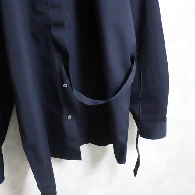 JIL SANDER バンドカラーシャツ ネイビー 38 オーバーサイズ JIL SANDER バンドカラーシャツ ネイビー 38 オーバーサイズ