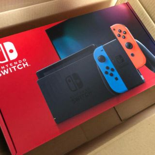 ニンテンドースイッチ(Nintendo Switch)のニンテンドースイッチ　任天堂　ネオン　新品未開封　店舗印無　4月購入　楽天購入(家庭用ゲーム機本体)