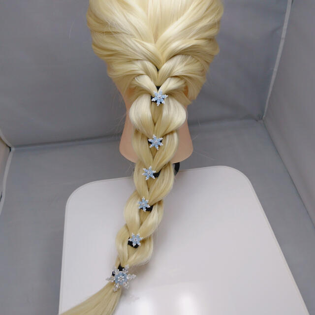 【水色】*雪の結晶ヘアゴム*5個セット*送料無料* ハンドメイドのアクセサリー(ヘアアクセサリー)の商品写真