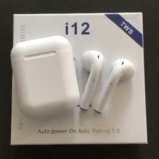 アイフォーン(iPhone)のワイヤレスイヤホン iPhone イヤホン Bluetooth i12(ヘッドフォン/イヤフォン)