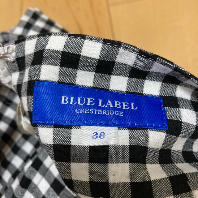 BURBERRY BLUE LABEL(バーバリーブルーレーベル)の☆美品☆ブルーレーベルクレストブリッジ　レースアップギンガムチェックスカート レディースのスカート(ひざ丈スカート)の商品写真