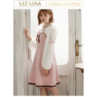 リズリサ(LIZ LISA)の後ろ開き肩リボンジャンスカ新品タグ付き(ミニワンピース)