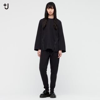 ユニクロ(UNIQLO)のユニクロ　+J ドライスウェットパンツ　ブラック　Ｌ(カジュアルパンツ)