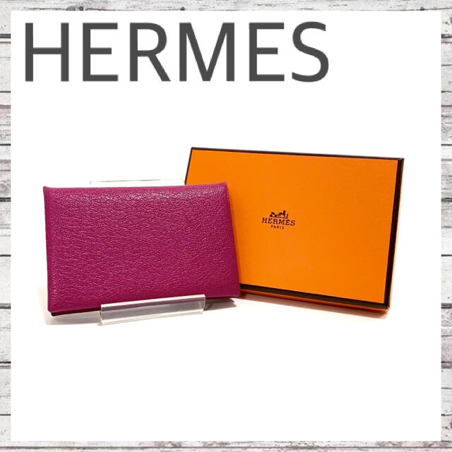 【ほぼ新品】HERMES エルメス カルヴィ シェーブル カードケース