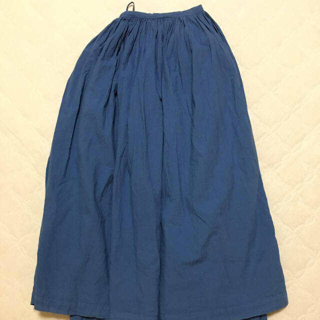 IDEE(イデー)の［お値下げ］POOL いろいろの服 巻きギャザーエプロン インディゴブルー レディースのスカート(ロングスカート)の商品写真