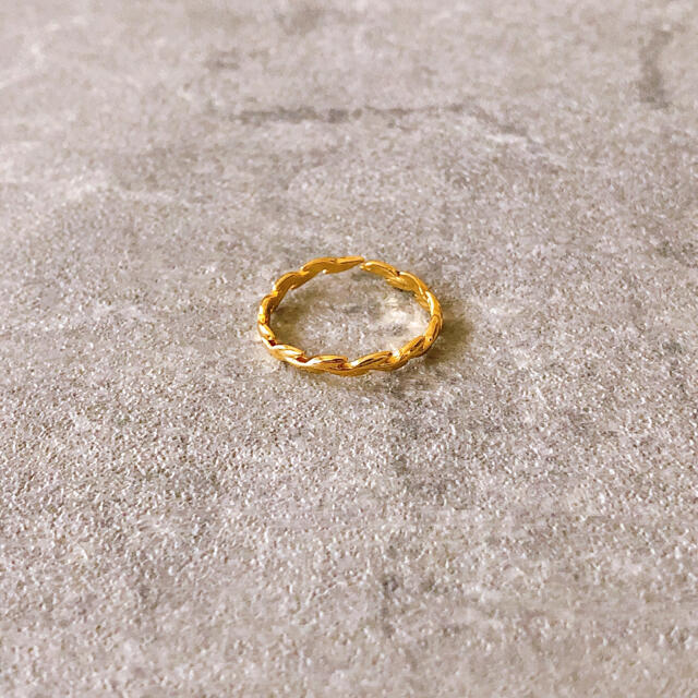 〈d83〉S925 シンプル リーフリング ゴールド gold 指輪 人気 韓国 レディースのアクセサリー(リング(指輪))の商品写真