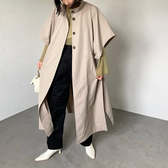 TODAYFUL(トゥデイフル)の4/16まで あかりんご様専用 cft. half poncho long CO レディースのジャケット/アウター(ロングコート)の商品写真