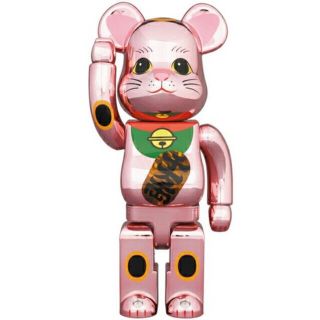 メディコムトイ(MEDICOM TOY)のBE@RBRICK 招き猫 桃金メッキ 発光 400％ ベアブリック 桃金(その他)
