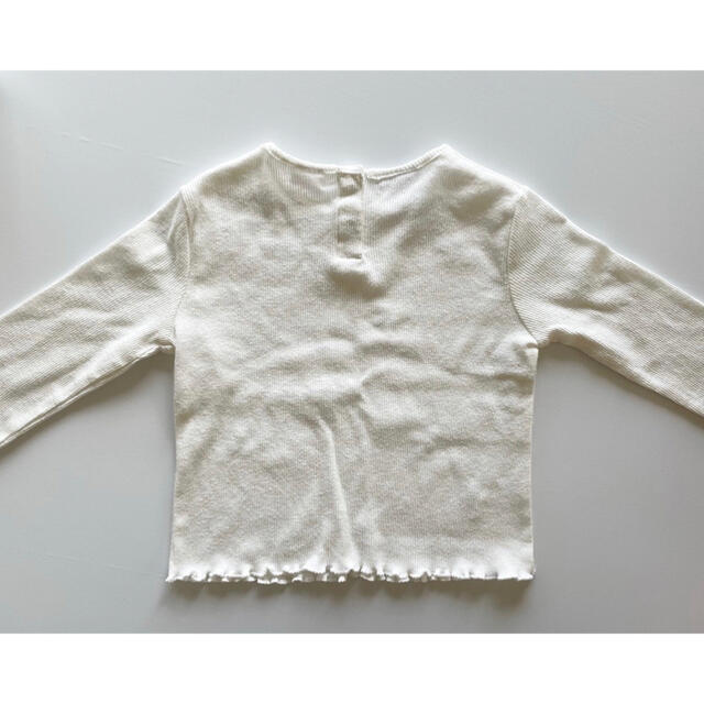 ZARA KIDS(ザラキッズ)の刺繍 入り リブ 編み トップス zara zarababy キッズ/ベビー/マタニティのキッズ服女の子用(90cm~)(Tシャツ/カットソー)の商品写真