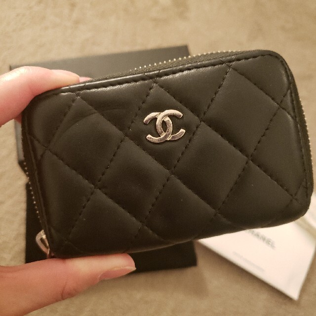 CHANEL コインケース シープスキン ブラック 1