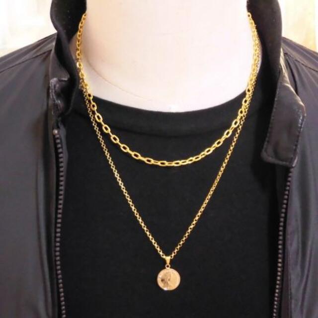 人気 鎖型 チェーン ゴールド コイン ロング ネックレス メンズ ファッションの通販 By Brain Gold8 S Shop ラクマ
