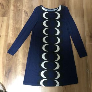 マリメッコ(marimekko)のマリメッコ　長袖ワンピース/カイヴォ柄/ 授業参観　二次会　飲み会(ひざ丈ワンピース)