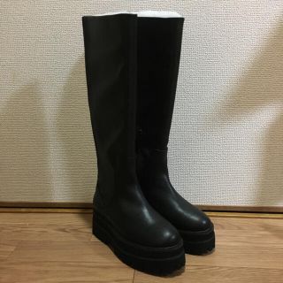 ジーナシス(JEANASIS)の新品 JEANASIS ジーナシス ビガーロングブーツ M 黒 ブラック(ブーツ)