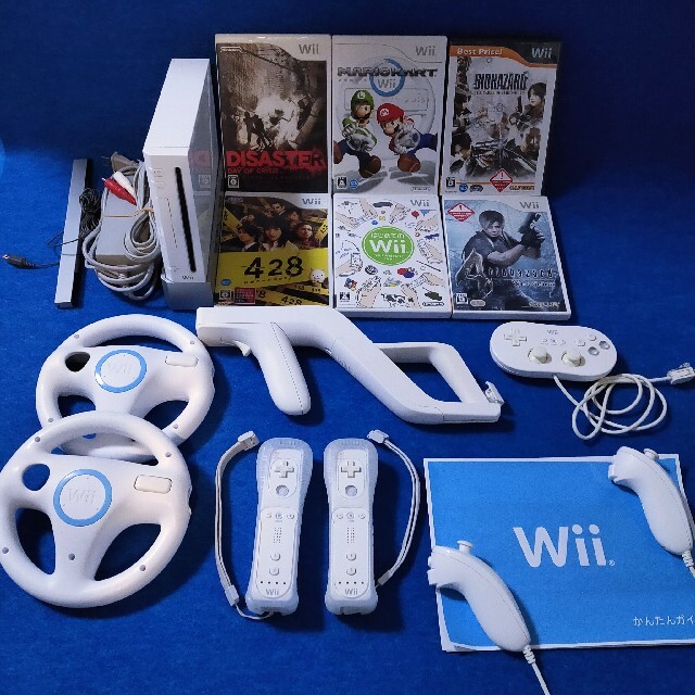 Wii マリオカート ハンドル ガンコンで遊ぶ バイオハザード 428 セット 家庭用ゲームソフト
