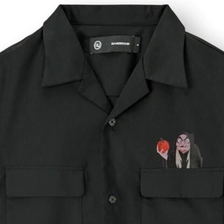 アンダーカバー(UNDERCOVER)のGU×UNDERCOVER オープンカラーシャツ(5分袖) ブラック(シャツ)