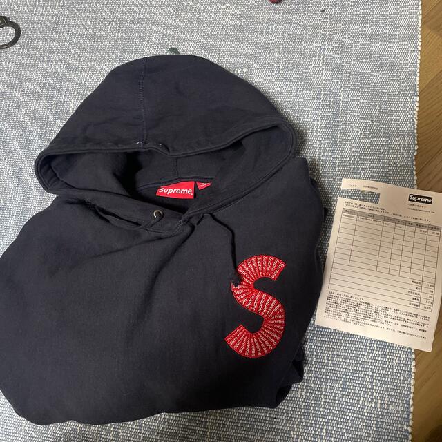 supreme s logo hooded sweatshirt navy