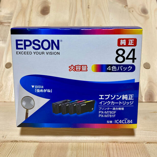 EPSON エプソン 純正 インクカートリッジ 大容量 4色パックIC4CL84 限定セット エプソン 純正 インクカートリッジ 虫めがね ICY84 イエロー 大容量