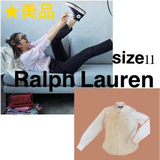 ラルフローレン(Ralph Lauren)の★新品同様★ラルフローレン　ピンクストライプシャツ　11号　M相当(シャツ/ブラウス(長袖/七分))