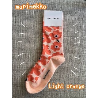 マリメッコ(marimekko)の◯新品◯ お買い得 マリメッコソックス 薄いオレンジ ウニッコ柄 春色 可愛い(ソックス)