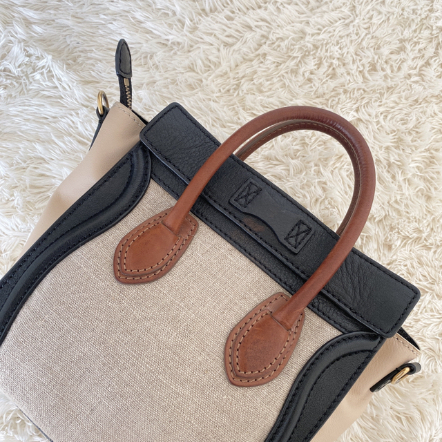 celine(セリーヌ)の限定値下 セリーヌ ラゲージ  ナノ レザー キャンバス レディースのバッグ(ショルダーバッグ)の商品写真