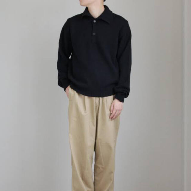 メンズAURALEE HARD TWIST MERINO KNIT BIG POLO