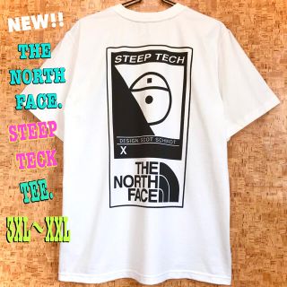 ザノースフェイス(THE NORTH FACE)のヘビーウェイト☆ 3XL ~ XXL 新品 STEEP TECK Tシャツ 白(Tシャツ/カットソー(半袖/袖なし))