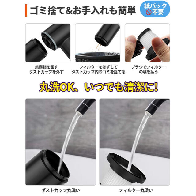 【2021新型】卓上クリーナー　コードレス掃除機　吸引と吹き飛ばし 新品 スマホ/家電/カメラの生活家電(掃除機)の商品写真