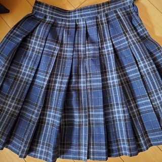 制服のconomi　青チェックスカート(ひざ丈スカート)