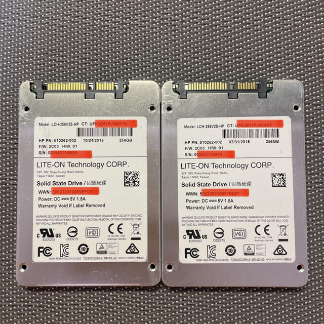 LITEON SSD 2.5インチSATA 256GB 二枚セット