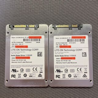 LITEON SSD 2.5インチSATA 256GB 二枚セット(PCパーツ)