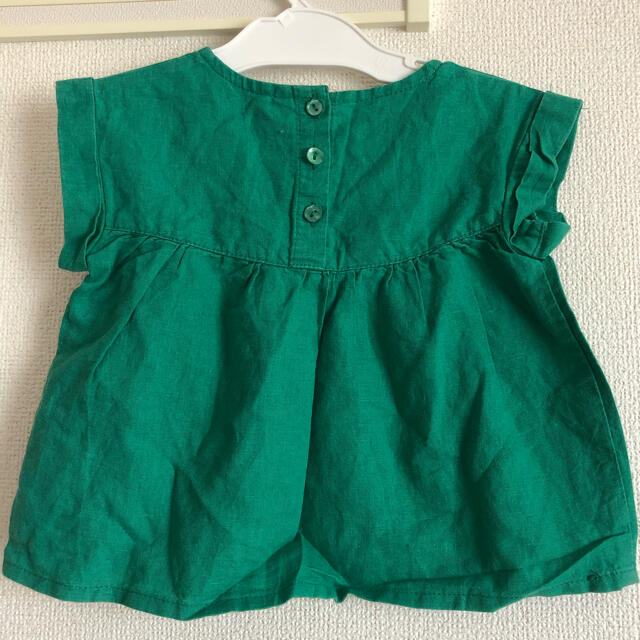 リネン　トップス　95 半袖　チュニック　綿　カットソー キッズ/ベビー/マタニティのキッズ服女の子用(90cm~)(Tシャツ/カットソー)の商品写真