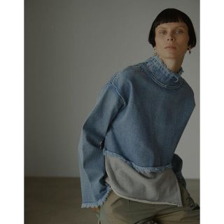 アメリヴィンテージ(Ameri VINTAGE)のAMERI VINTAGE  DENIM SWEAT DOCKING TOP(トレーナー/スウェット)