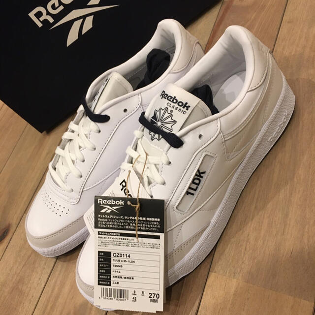 1LDK SELECT(ワンエルディーケーセレクト)の【27㎝】Reebok 1LDK Club C 85 別注 WHITE NAVY メンズの靴/シューズ(スニーカー)の商品写真