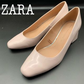 ザラ(ZARA)の☆美品【ZARA】パンプス 22.5cm ライトピンク フレアヒール　347(ハイヒール/パンプス)