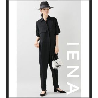 イエナ(IENA)の試着のみ《IENA》イエナ　オールインワン　黒　ストライプ　2016AW(オールインワン)