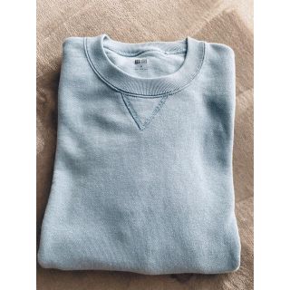 ユニクロ(UNIQLO)のニックさま専用 UNIQLOユニクロ◆スウェットシャツ◆メンズM 美品　完売水色(スウェット)