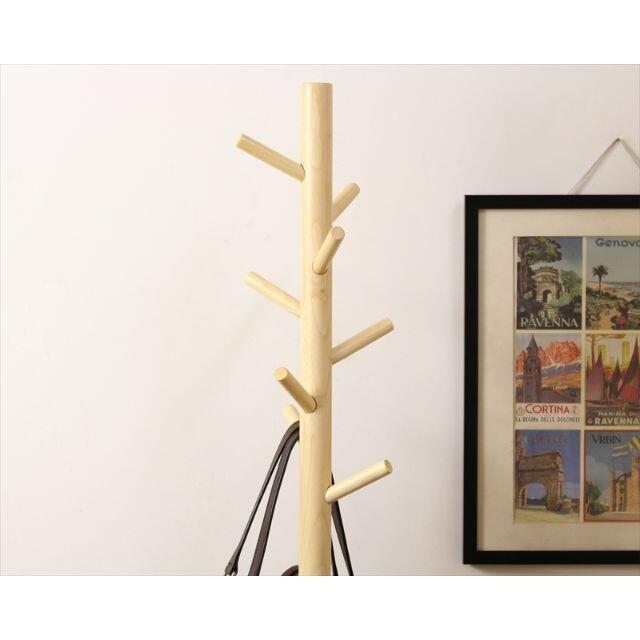 小枝のような木製ポールハンガー　ナチュラル色　簡単組立