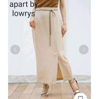 アパートバイローリーズ(apart by lowrys)のapart by lowrys L/Rタイトマキシスカート レーヨンリネン新品(ロングスカート)