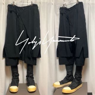 ヨウジヤマモト(Yohji Yamamoto)のヨウジヤマモト 17aw シワギャバ ウールギャバ ラップパンツ(その他)