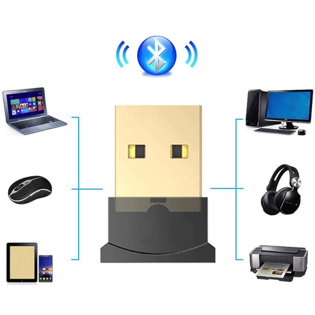 Bluetooth 5.0 USBアダプタ 小型ドングル スマホ/家電/カメラのPC/タブレット(PC周辺機器)の商品写真