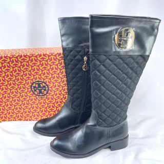 トリーバーチ(Tory Burch)の【未使用】トリーバーチ キルティング ロングブーツ レザー US6(ブーツ)