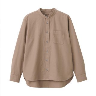 ムジルシリョウヒン(MUJI (無印良品))の無印良品 洗いざらしオックススタンドカラーシャツ ベージュ(シャツ/ブラウス(長袖/七分))