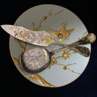 マイセン(MEISSEN)の【カルディヤック】純銀 スターリングシルバー／サーヴィングセット「花鳥」(食器)