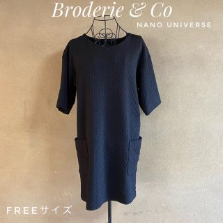 ザファーストフロアー(The 1st.Floor)の【新品・未使用】Broderie & Co/膝丈ワンピース/黒(ひざ丈ワンピース)