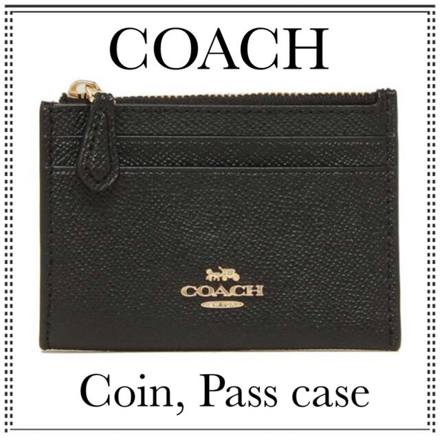 COACH(コーチ)の【新商品】コーチ COACH コインケース パスケース レディース ブラック m レディースのファッション小物(名刺入れ/定期入れ)の商品写真