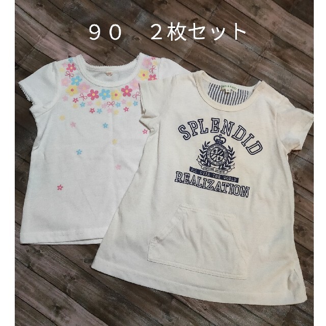 3can4on(サンカンシオン)の９０半袖Tシャツ　２枚セット キッズ/ベビー/マタニティのキッズ服女の子用(90cm~)(Tシャツ/カットソー)の商品写真