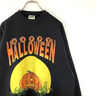 90s USA製 TULTEX ハロウィン スウェット トレーナー カボチャ(スウェット)